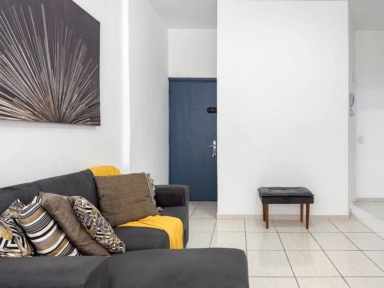 Charmoso apartamento para família perto da praia