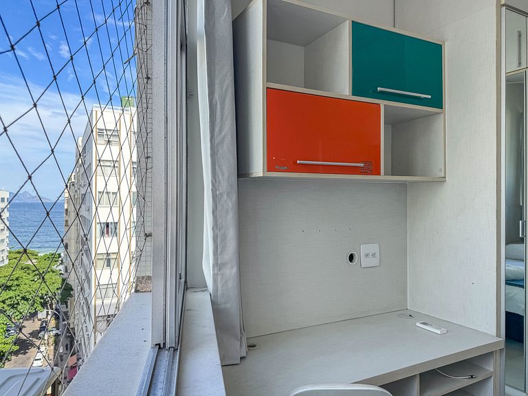 Vista Mar com 2 Quartos na quadra da praia