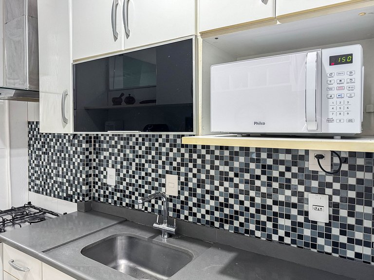 Vista Mar com 2 Quartos na quadra da praia