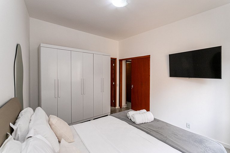 Novo! Design & Conforto/2Qts | 100m Praia/Metrô