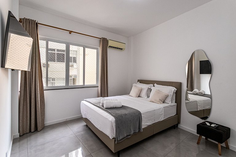 Novo! Design & Conforto/2Qts | 100m Praia/Metrô