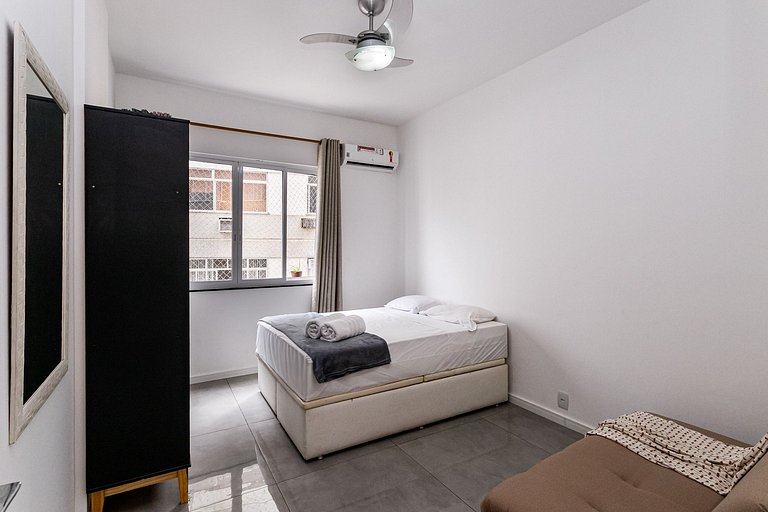 Novo! Design & Conforto/2Qts | 100m Praia/Metrô