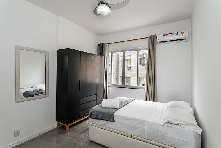 Novo! Design & Conforto/2Qts | 100m Praia/Metrô