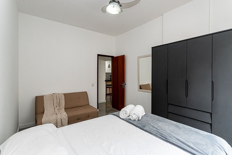 Novo! Design & Conforto/2Qts | 100m Praia/Metrô