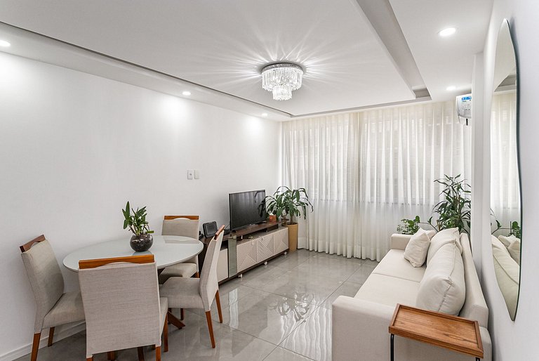 Novo! Design & Conforto/2Qts | 100m Praia/Metrô