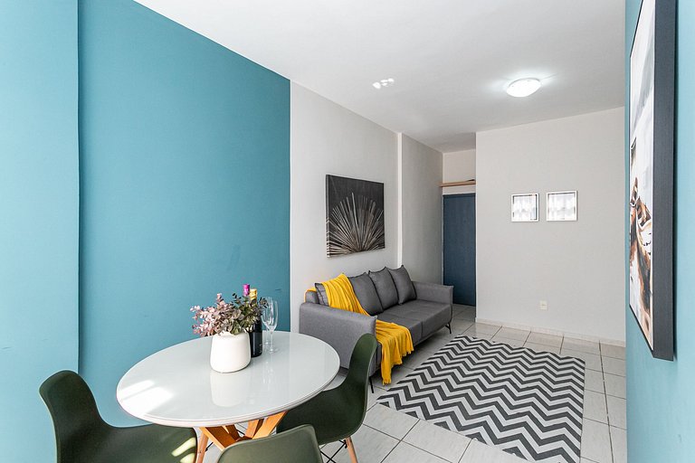 Charmoso apartamento para família perto da praia