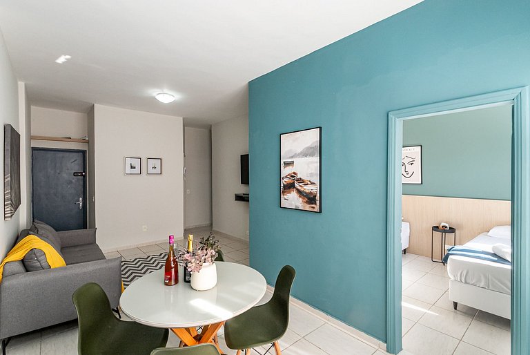 Charmoso apartamento para família perto da praia